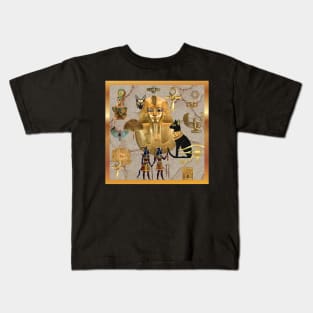 Egyptian Gold Collage Kids T-Shirt